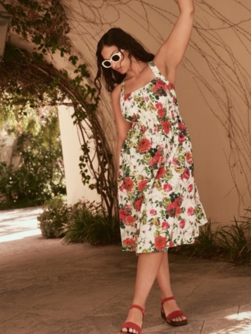 Anthropologie A-line, Corset Floral Midi Dress Size 4 - Picture 4 of 13